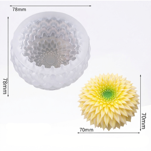 Molde para Vela 3D Flor Dalia puntiaguda.
