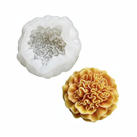Vela de Flor de Cempasúchil hecha con molde de silicona Moldemania