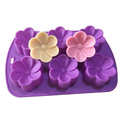 Molde De Silicón de flor con 6 cavidades