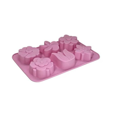 Molde con 6 Flores Diferentes: Tulipán y Diseños Florales Mixtos