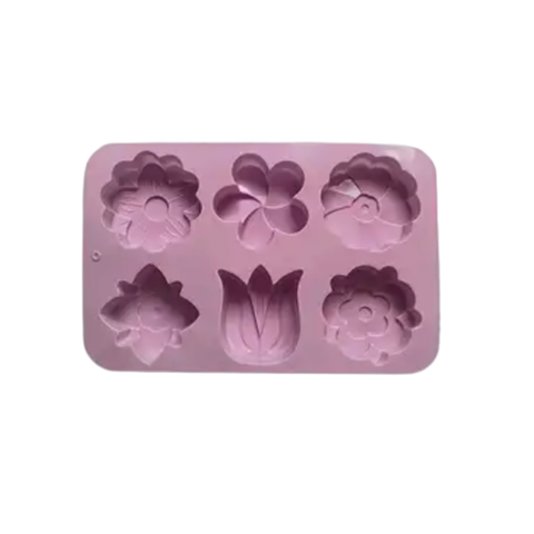 Molde con 6 Flores Diferentes: Tulipán y Diseños Florales Mixtos