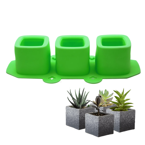 Molde 3 Macetas Cuadradas