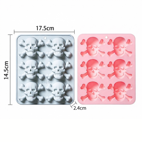 Molde 6 Calaveras Piratas 2D