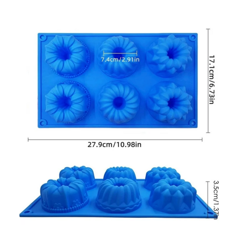 Molde 6 flores para Flanes y Gelatinas