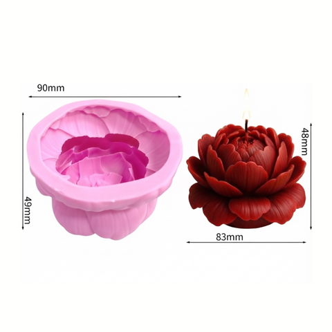 Molde Flor Abriendo para Vela 3D