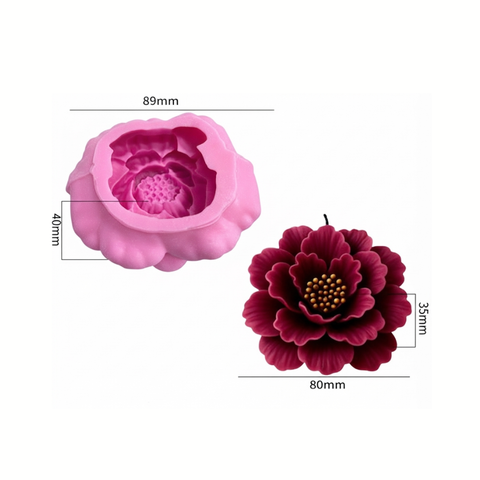 Molde Flor 3D Peonia para Vela.