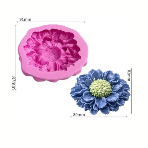 Molde 3D Flor Peonia tipo Crisantemo para Velas.
