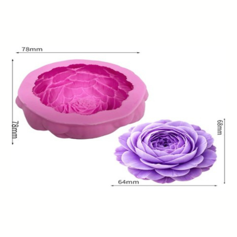 Molde 3D Flor Peonia doble para Velas.