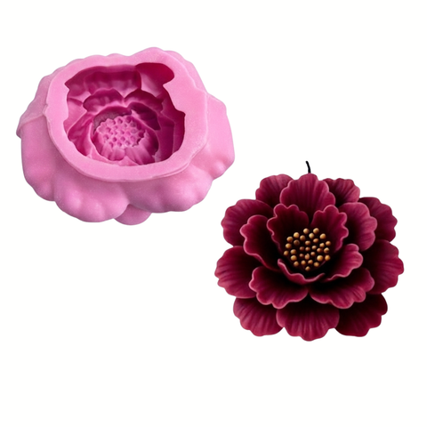Molde Flor 3D Peonia para Vela.