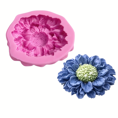 Molde 3D Flor Peonia tipo Crisantemo para Velas.