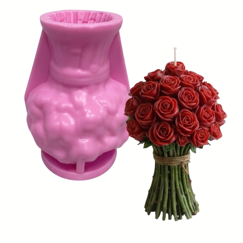 Molde para Vela 3D Ramo de Rosas.
