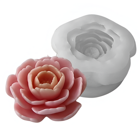 Molde Rosa 3D Mediana 6 cm Pétalos Abiertos