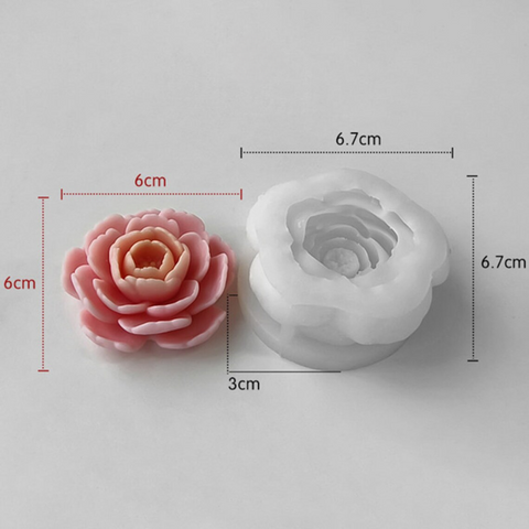 Molde Rosa 3D Mediana 6 cm Pétalos Abiertos