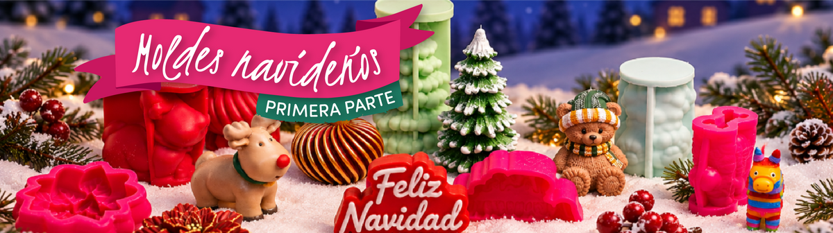 Primera parte de los moldes navideños que llegaron a moldemania para velas, jabones, chocolates, gelatinas y repostería