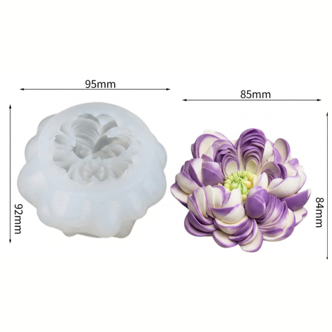 Molde para Vela 3D Flor Peonia