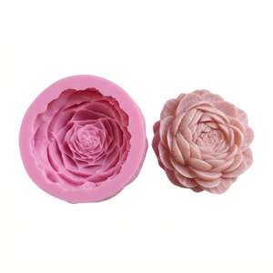 Molde para Vela 3D Peonia abriendo.