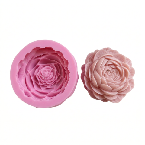 Molde para Vela 3D Peonia abriendo.