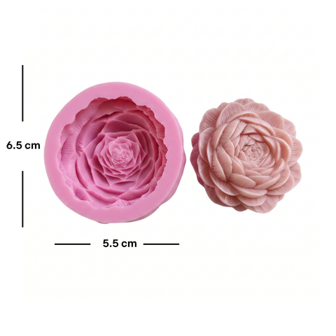 Molde para Vela 3D Peonia abriendo.