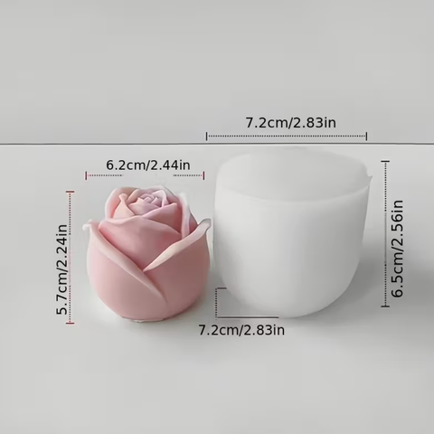 Molde Rosa Botón Grande 3D