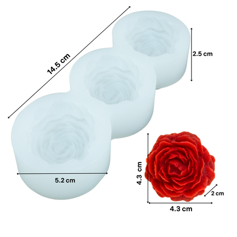 Molde 3 Peonias Chicas