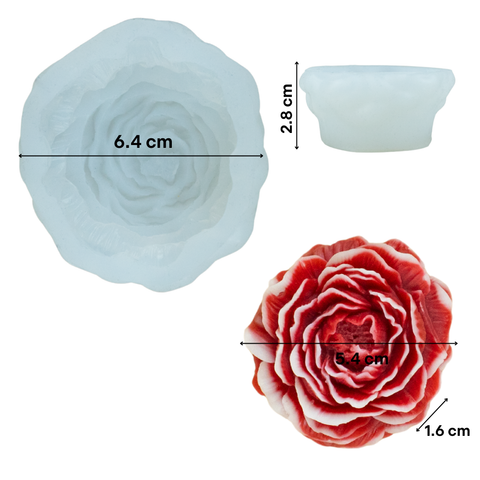 Molde de Silicón para Flor Peonia Chica