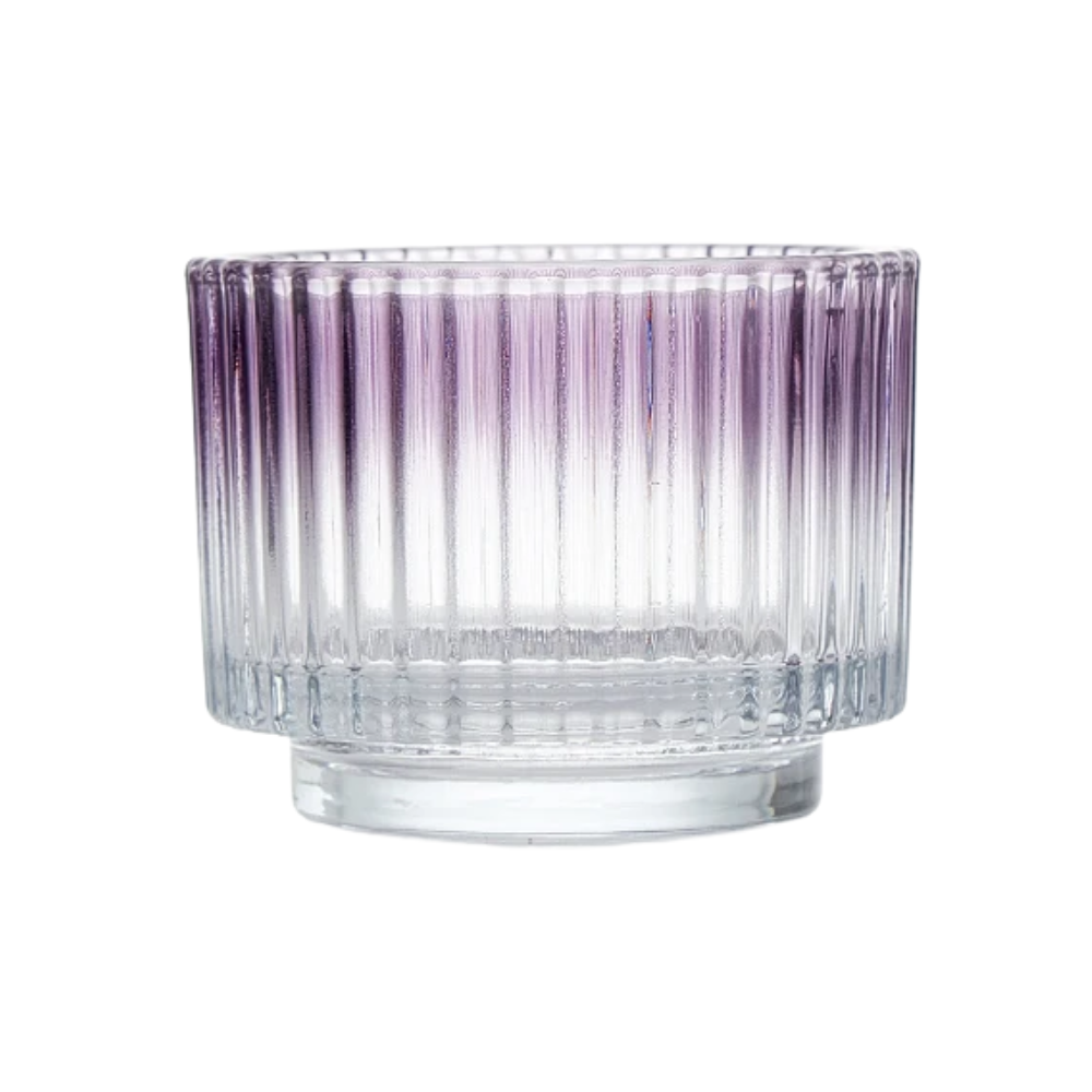 Frasco Porta Vela Rayas Morado 9.2x7cm 230 ml