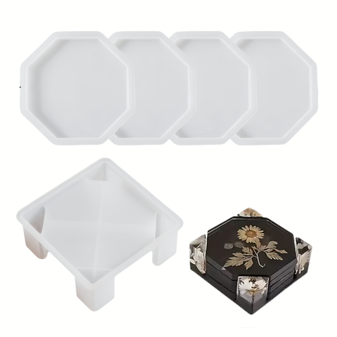 Set Portavasos Octagonales con Base
