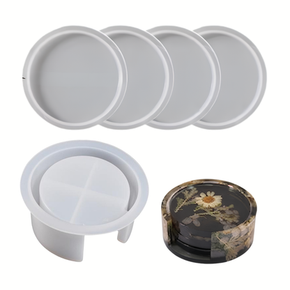 Set Portavasos con Base Almacenamiento Redondo