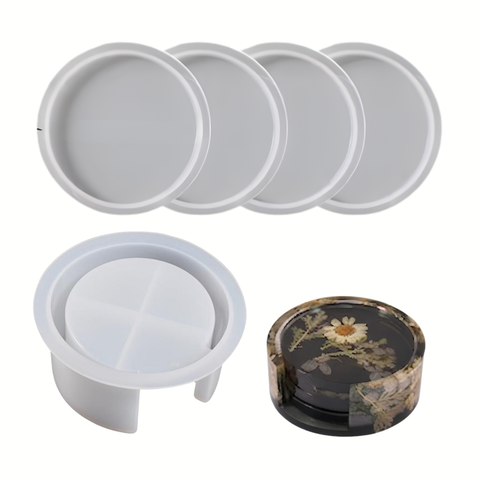 Set Portavasos con Base Almacenamiento Redondo