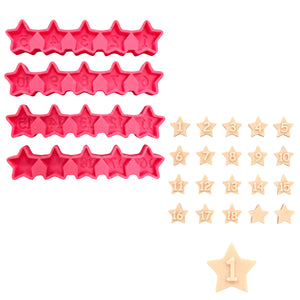 Set de moldes de silicón de estrellas para manualidades navideñas