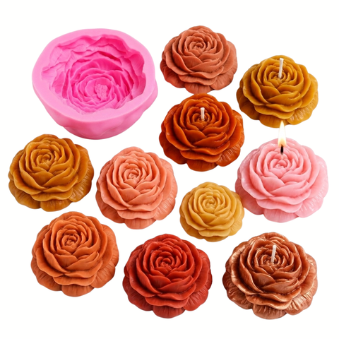 Molde de Silicón Flor Peonia Mediana Vela