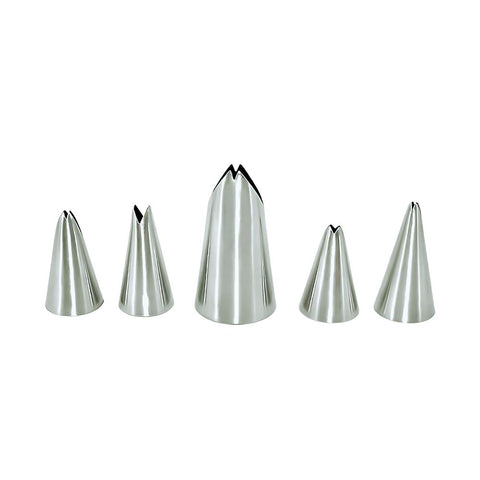 Set de 5 duyas de acero inoxidable.