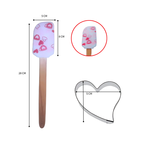 Espátula Con Cortador corazón.