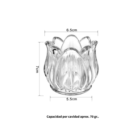 Frasco Porta Vela Tulipán 7 cm