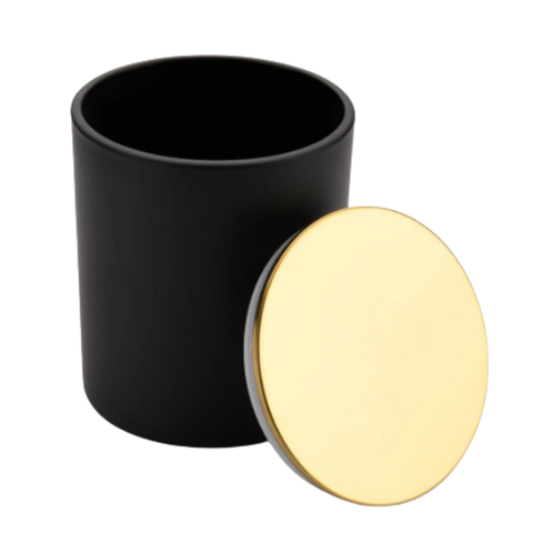 Vaso Negro con Tapa Metálica 200 ml