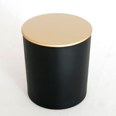 Vaso Negro con Tapa Metálica 200 ml