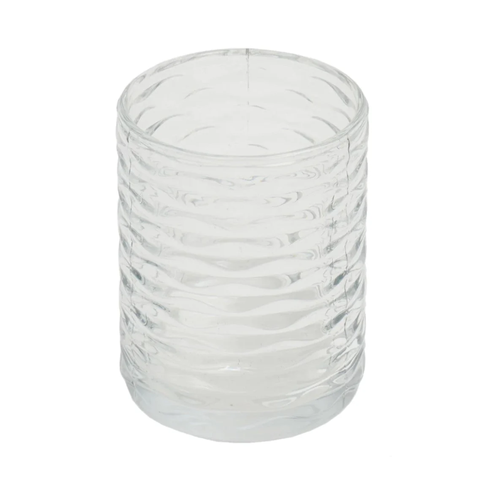 Frasco de Vidrio Rayado Tipo Veladora 220 ml