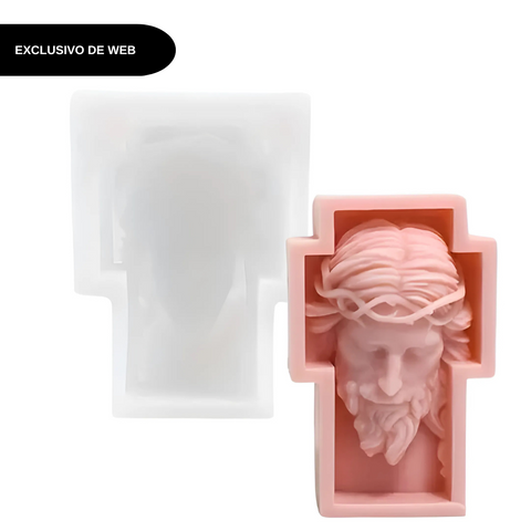 Molde Cruz Crucifijo Rostro Cristo para Vela en 3D Molde Religioso