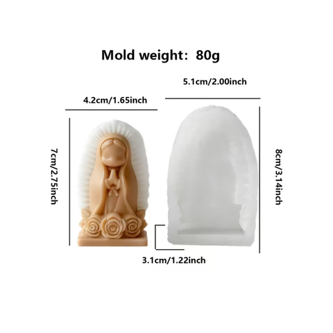 Molde Virgencita con Flores 3D