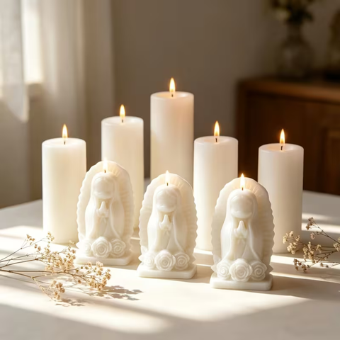 Molde Virgencita con Flores 3D