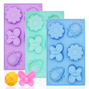Molde de Mariposa y Catarina con Flores 6 Cavidades