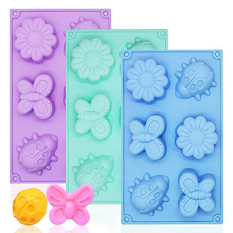 Molde de Mariposa y Catarina con Flores 6 Cavidades