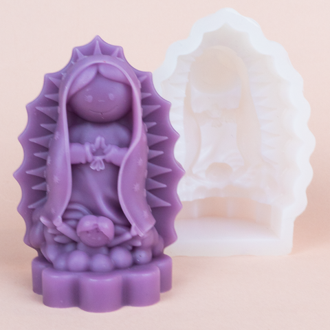 Molde Virgencita Plis 3D 11 cm Molde de Silicón