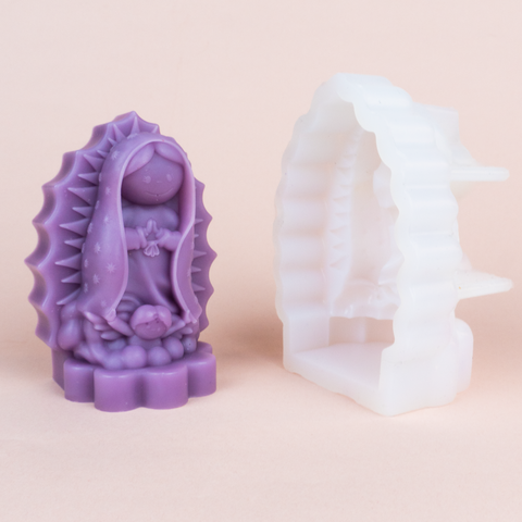 Molde Virgencita Plis 3D 11 cm Molde de Silicón