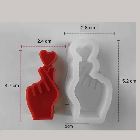 Molde Mini Corazón Coreano 3D para Vela Gesto de Amor