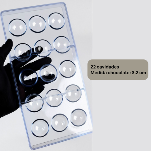 Molde Esfera 3.2 cm para Chocolate de Policarbonato