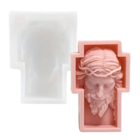 Molde Cruz Crucifijo Rostro Cristo para Vela en 3D Molde Religioso