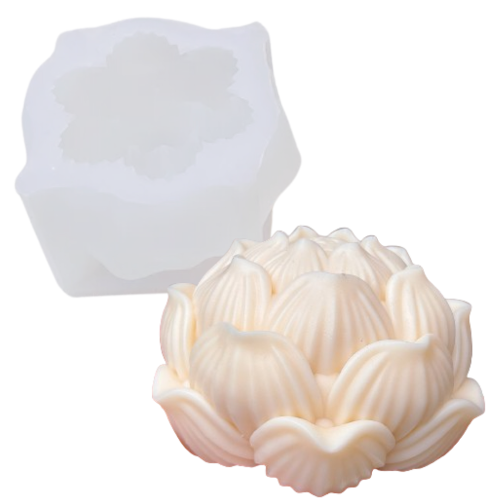 Molde de Silicón para Flor de Loto en Esfera Jumbo 3D