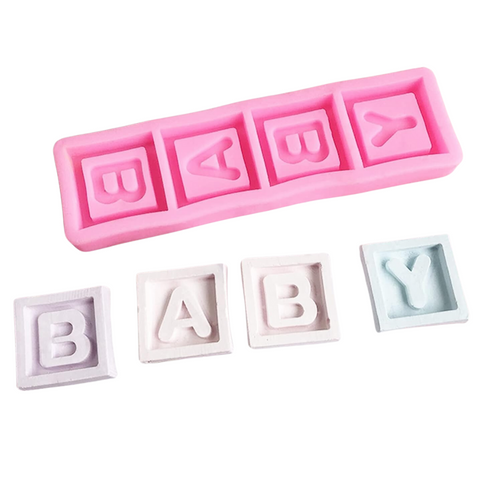 Molde de Silicón Letreros Baby 3D Cuadritos Decorativos