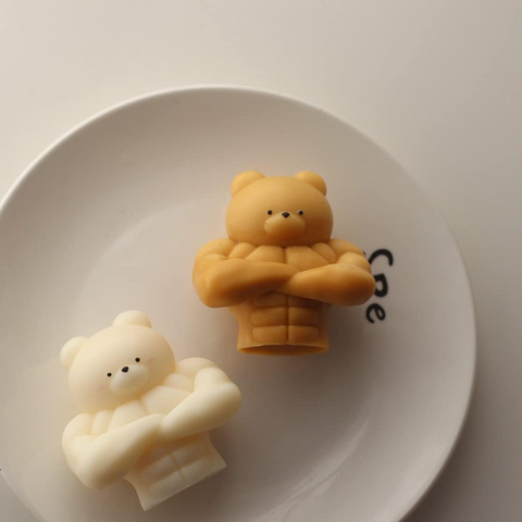 Molde de oso musculoso para vela, molde 3D Silicón Oso Musculoso Chico